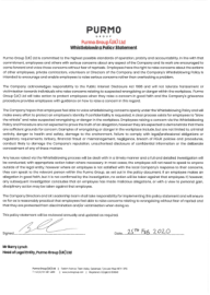 Whistleblowing Policy Statement