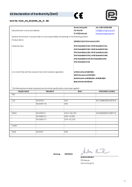 Document of Conformity - CE - Unisenza Dial Thermostat - 230V